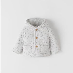Zara Textured Floral Jacket, Grey size 9-12 months